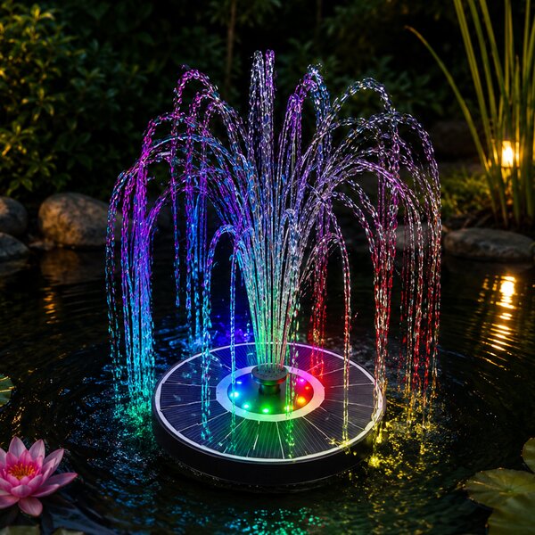 Aga Svítící RGB LED solární fontána 16 cm