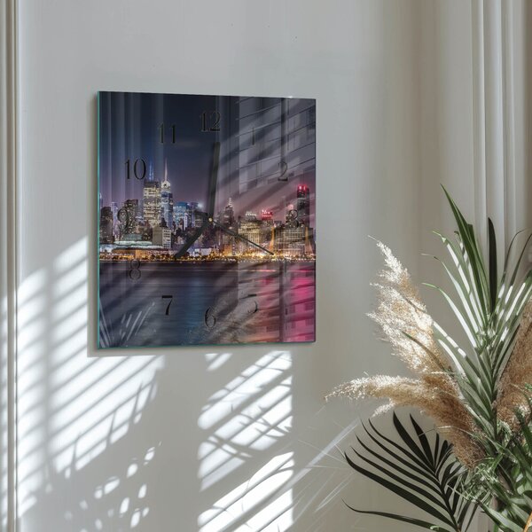 Skleněné hodiny na stěnu Horizont zskc-30x30-00058517