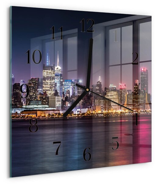 Skleněné hodiny na stěnu Horizont zskc-30x30-00058517