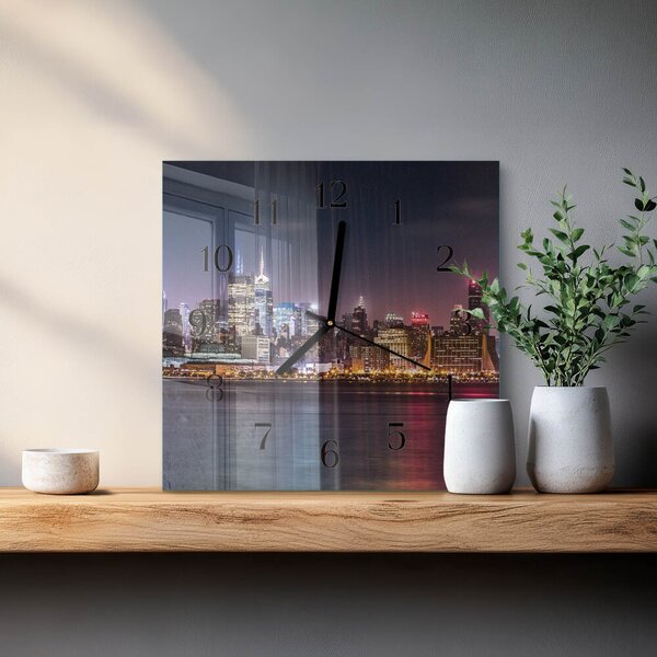Skleněné hodiny na stěnu Horizont zskc-30x30-00058517