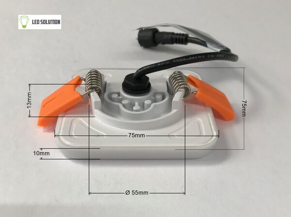 EMOS Bílý vestavný LED panel hranatý 75 x 75 mm 6W IP65 Barva světla: Denní bílá ZV2112