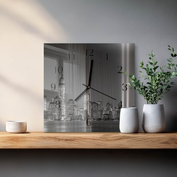 Skleněné hodiny na stěnu Horizont zskc-30x30-00058523