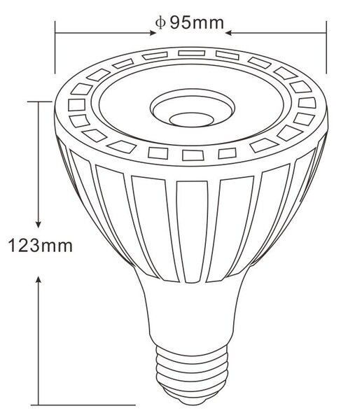 T-LED LED žárovka PAR30 20W E27 230V stmívatelná Barva světla: Denní bílá 032611