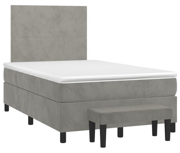 Box spring postel s matrací světle šedá 120 x 200 cm samet 3137713
