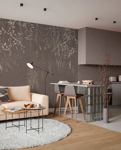 Fototapety Závěsné rostliny na tmavém pozadí, Fototapety akvarel, w05320v1 : uwalls.cz