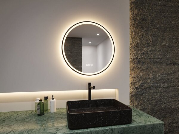 P 71088 LED zrcadlo s osvětlením Mirra IP44 CCT 230V 11,5W stmívatelné černá/zrcadlo - PAULMANN