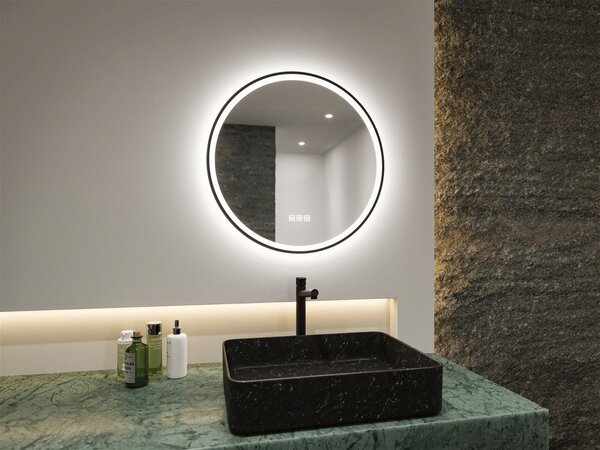 P 71088 LED zrcadlo s osvětlením Mirra IP44 CCT 230V 11,5W stmívatelné černá/zrcadlo - PAULMANN