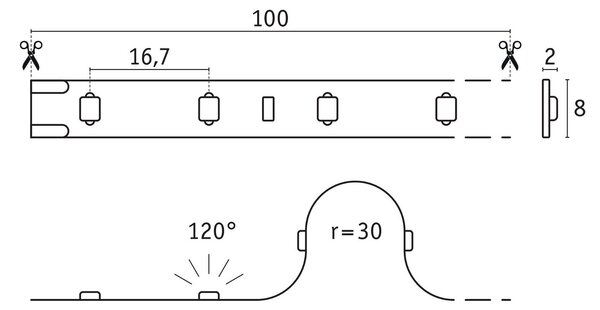 P 76013 Pro LED Strip Silver P25 827 5m 20W 400lm/m 60LEDs/m 2700K - PAULMANN