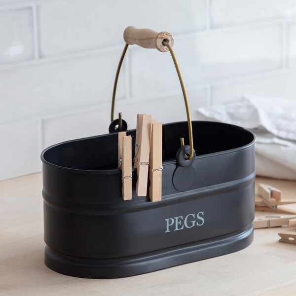 Plechový kyblík na kolíčky Carbon