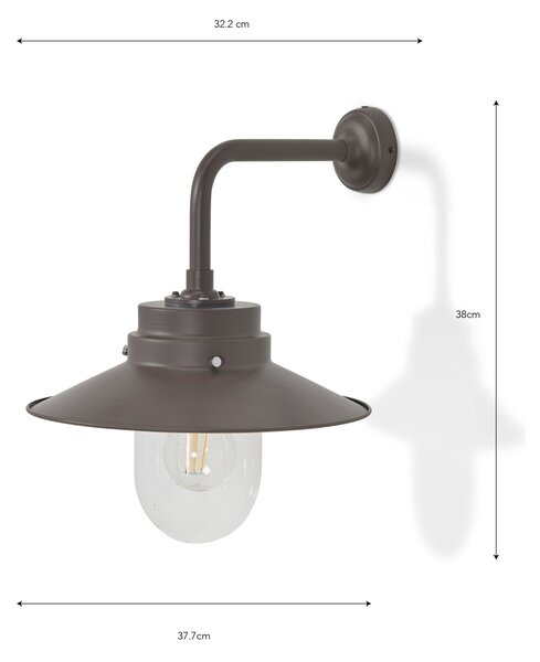 Venkovní nástěnná lampa Semington Coffee Bean