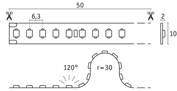 P 78448 Pro LED Strip Gold P150 965 5m 62W 1600lm/m 160LEDs/m 6500K - PAULMANN