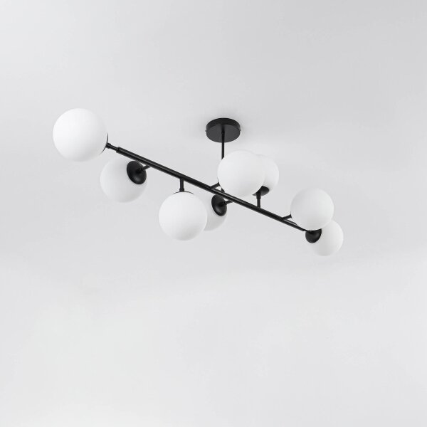 Lustr na tyči DORADO 8xE14/40W/230V černá