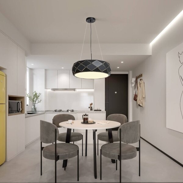 Lustr na lanku REUS 3xE27/40W/230V pr. 47 cm černá