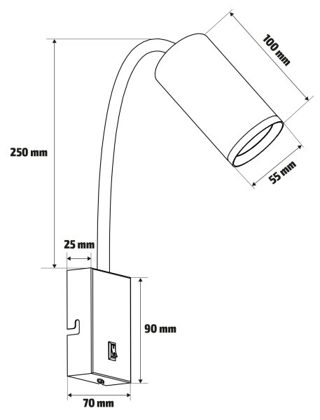 Brilagi - Flexibilní nástěnná lampa SELE 1xGU10/30W/230V bílá/dekor dubu