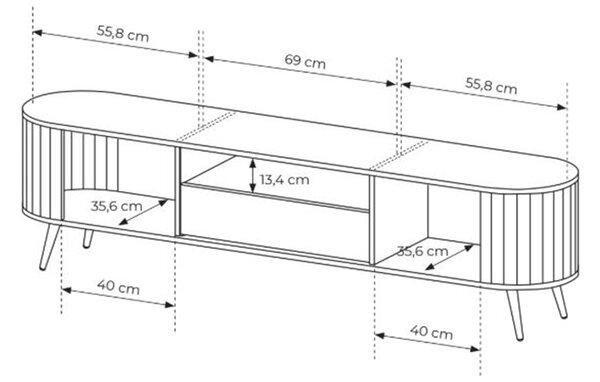 TV stolek Luvio 196 cm se zásuvkou - dub cremona