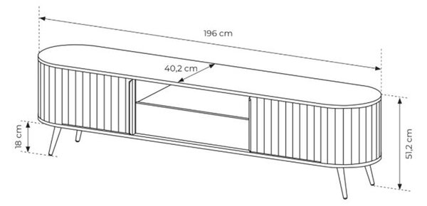 TV stolek Luvio 196 cm se zásuvkou - dub cremona
