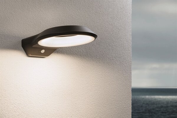 P 94836 LED venkovní nástěnné svítidlo Anela pohybové čidlo IP44 245x309mm 3000K 12,5W 230V antracit hliník - PAULMANN
