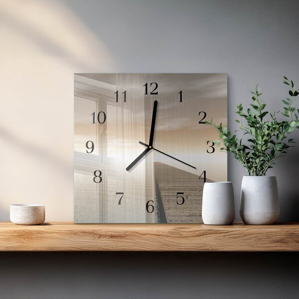Skleněné hodiny na stěnu Molo zskc-30x30-00058667
