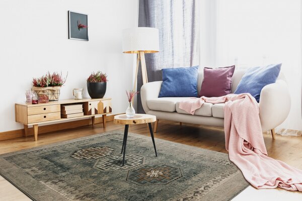 Kusový koberec vlněný Dywilan Polonia Ashan Jadeit béžový zelený Rozměr: 200x300 cm