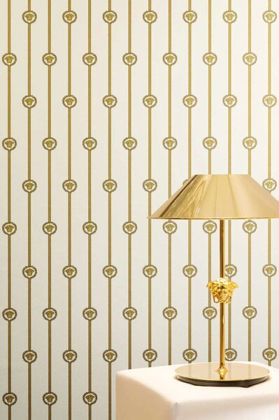 A.S. Création | Vliesová tapeta na zeď Versace 6 79173-1 | 0,53 x 10,05 m | bílá, krémová, zlatá