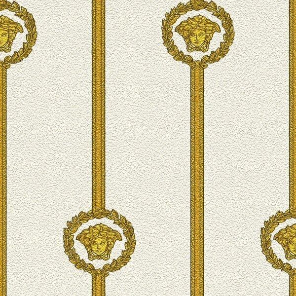 A.S. Création | Vliesová tapeta na zeď Versace 6 79173-1 | 0,53 x 10,05 m | bílá, krémová, zlatá