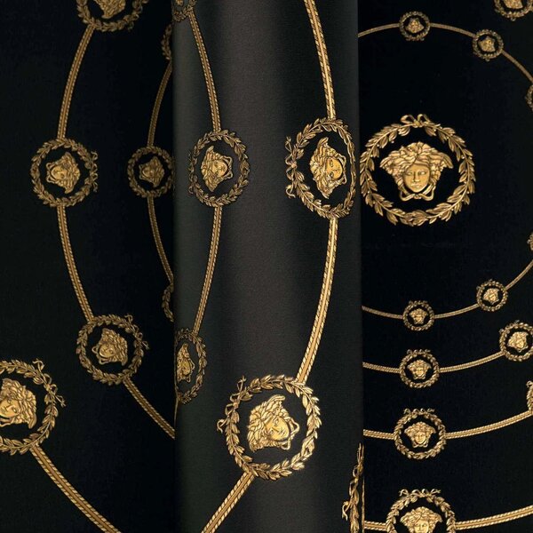 A.S. Création | Vliesová tapeta na zeď Versace 6 79175-5 | 0,53 x 10,05 m | černá, zlatá