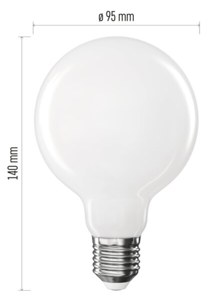 LED žárovka filament ZF2D52 E27, 7,8W, teplá bílá