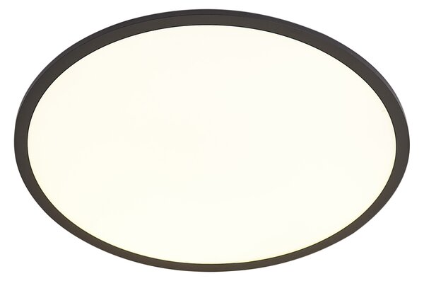 Chytrý LED panel černý 60 cm vč. LED stmívatelné do teplé barvy s dálkovým ovládáním - Knob