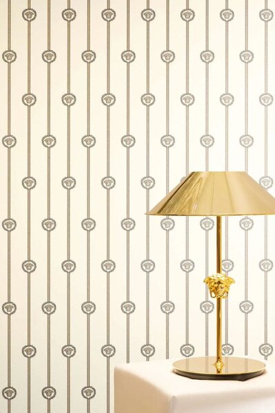 A.S. Création | Vliesová tapeta na zeď Versace 6 79173-5 | 0,53 x 10,05 m | bílá, krémová, béžová