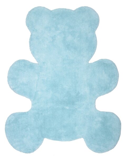 Dětský modrý ručně vyrobený koberec Nattiot Little Teddy, 80 x 100 cm