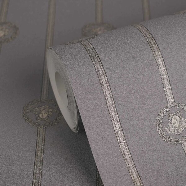 A.S. Création | Vliesová tapeta na zeď Versace 6 79173-4 | 0,53 x 10,05 m | šedá, bronzová