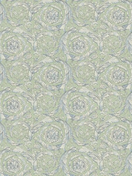 A.S. Création | Vliesová tapeta na zeď Versace 6 79135-1 | 0,53 x 10,05 m | zelená, modrá, bílá