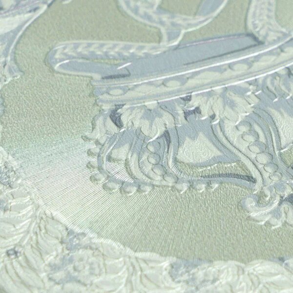 A.S. Création | Vliesová tapeta na zeď Versace 6 79134-3 | 0,53 x 10,05 m | zelená, modrá, bílá