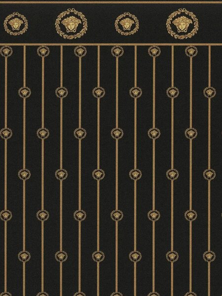 A.S. Création | Vliesová tapeta na zeď Versace 6 79131-2 | 0,53 x 10,05 m | černá, zlatá