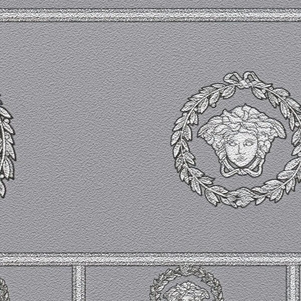 A.S. Création | Vliesová tapeta na zeď Versace 6 79131-3 | 0,53 x 10,05 m | šedá, metalická