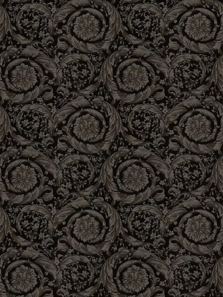 A.S. Création | Vliesová tapeta na zeď Versace 6 79135-2 | 0,53 x 10,05 m | černá, šedá