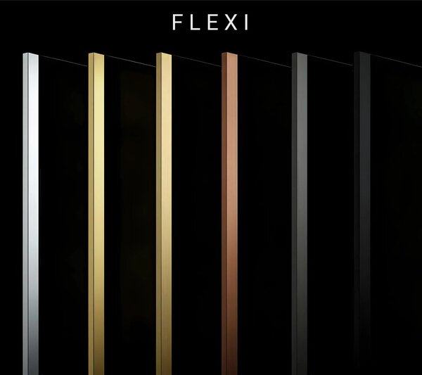 Sprchová zástěna Rea Flexi Grey / Gold 140