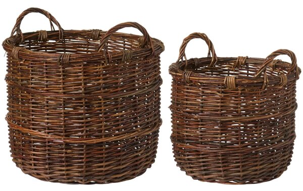 Kulatý proutěný koš Unpeeled Willow Menší