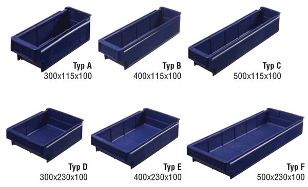 Regál s plastovými boxy MAX - 2000 x 400 x 1000 mm, 96x box B
