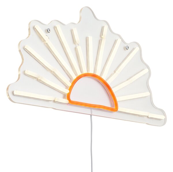 Neonová nástěnná lampa teplá bílá s oranžovou vč. LED - Sunset