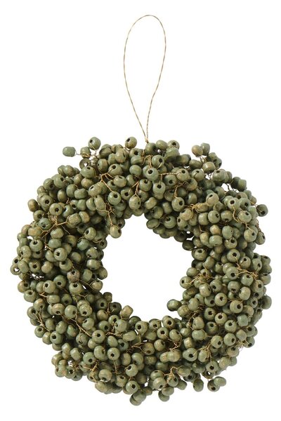 Korálkový věneček Wooden Beads Green Ø 13,5 cm