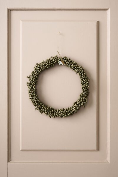 Korálkový věneček Wooden Beads Green Ø 22 cm