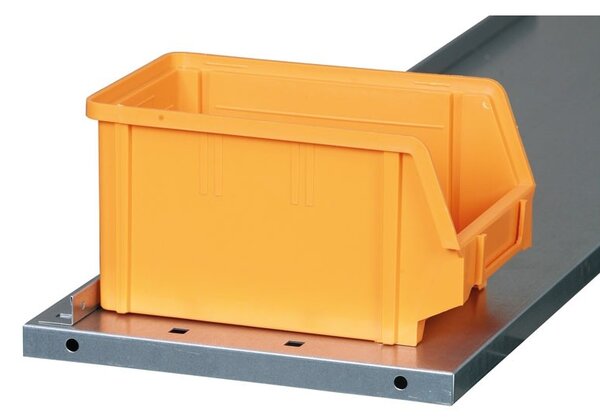 Regál s plastovými boxy BASIC se zadní stěnou - 1150 x 400 x 920 mm, 32xA, 12xB, 4xC