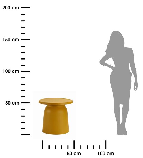 HowHomely Konferenční stolek OTTO 46 cm žlutý