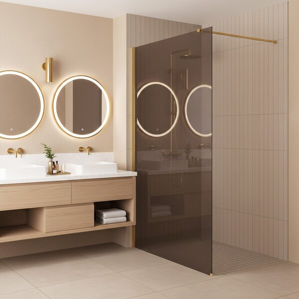 Sprchová zástěna Rea Flexi Brown / Gold 120