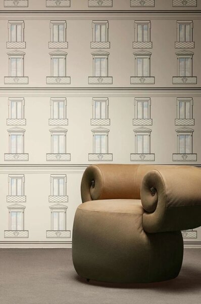 A.S. Création | Vliesová tapeta na zeď Versace 6 79132-2 | 0,53 x 10,05 m | bílá, krémová, šedá, černá, tyrkysová
