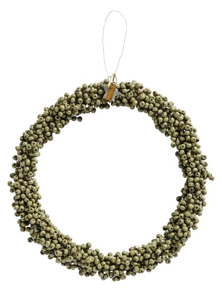 Korálkový věneček Wooden Beads Green Ø 22 cm