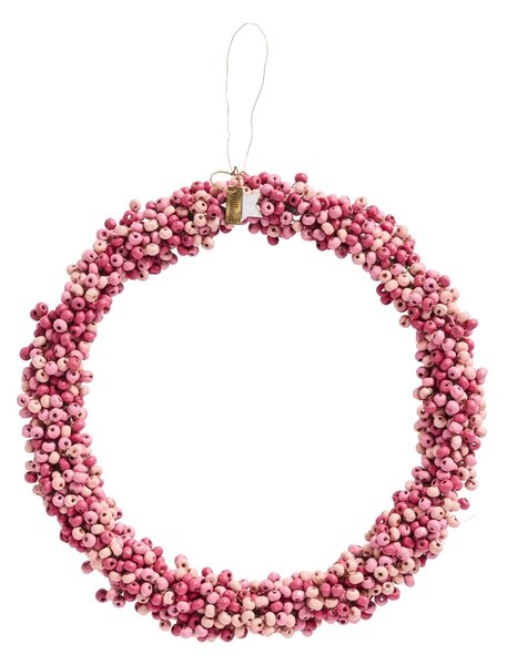 Korálkový věneček Wooden Beads Rose Ø 22 cm