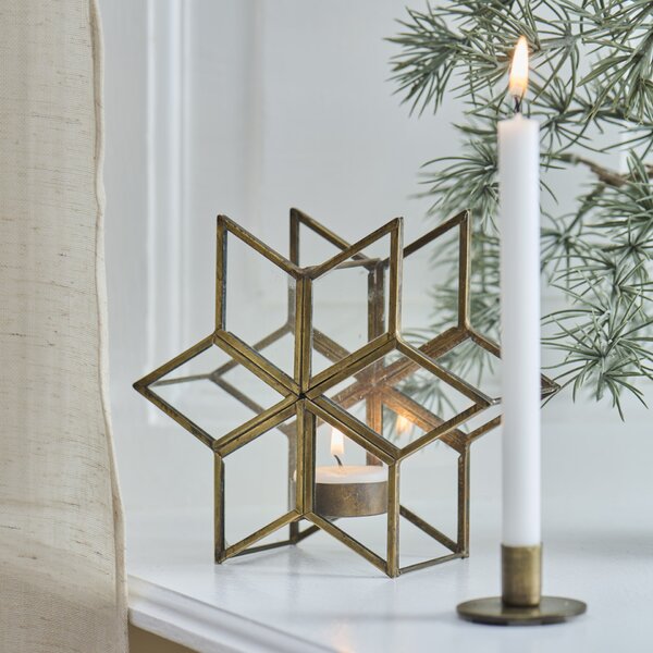 Skleněný svícen Star Shaped