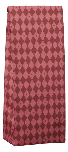 Papírový sáček Harlequin/Hearts Red 30,5 cm – set 5 ks